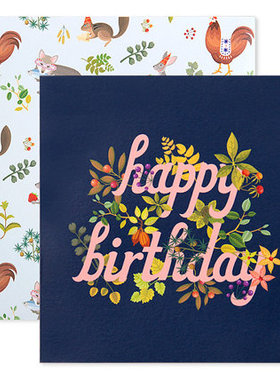 [现货]洛杉矶插画师MimiKim糖罐蜜语ClapClapDesign 生日卡 蓝/粉