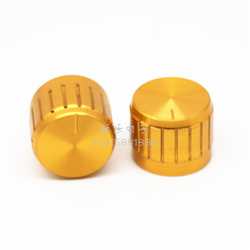 铝旋钮21x17mm功放调节旋钮6mm花轴电位器旋钮量条纹金色金属旋钮