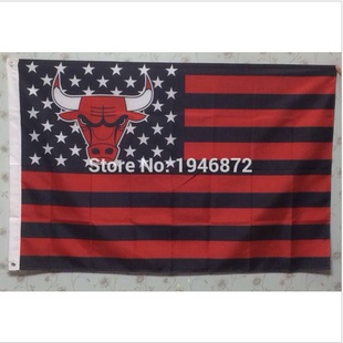 旗帜NBA 外贸蓝球芝加哥公牛队美国国旗版 Chicago Bulls Flag