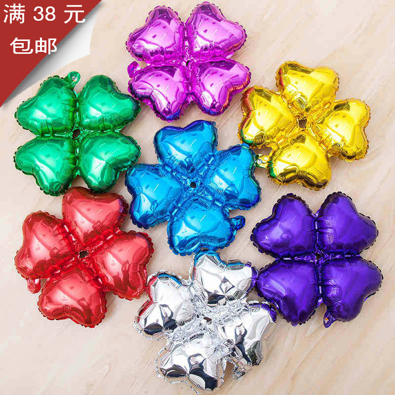开业活动庆典四轮铝箔气球 心形四叶草新年气球婚庆拱门装饰