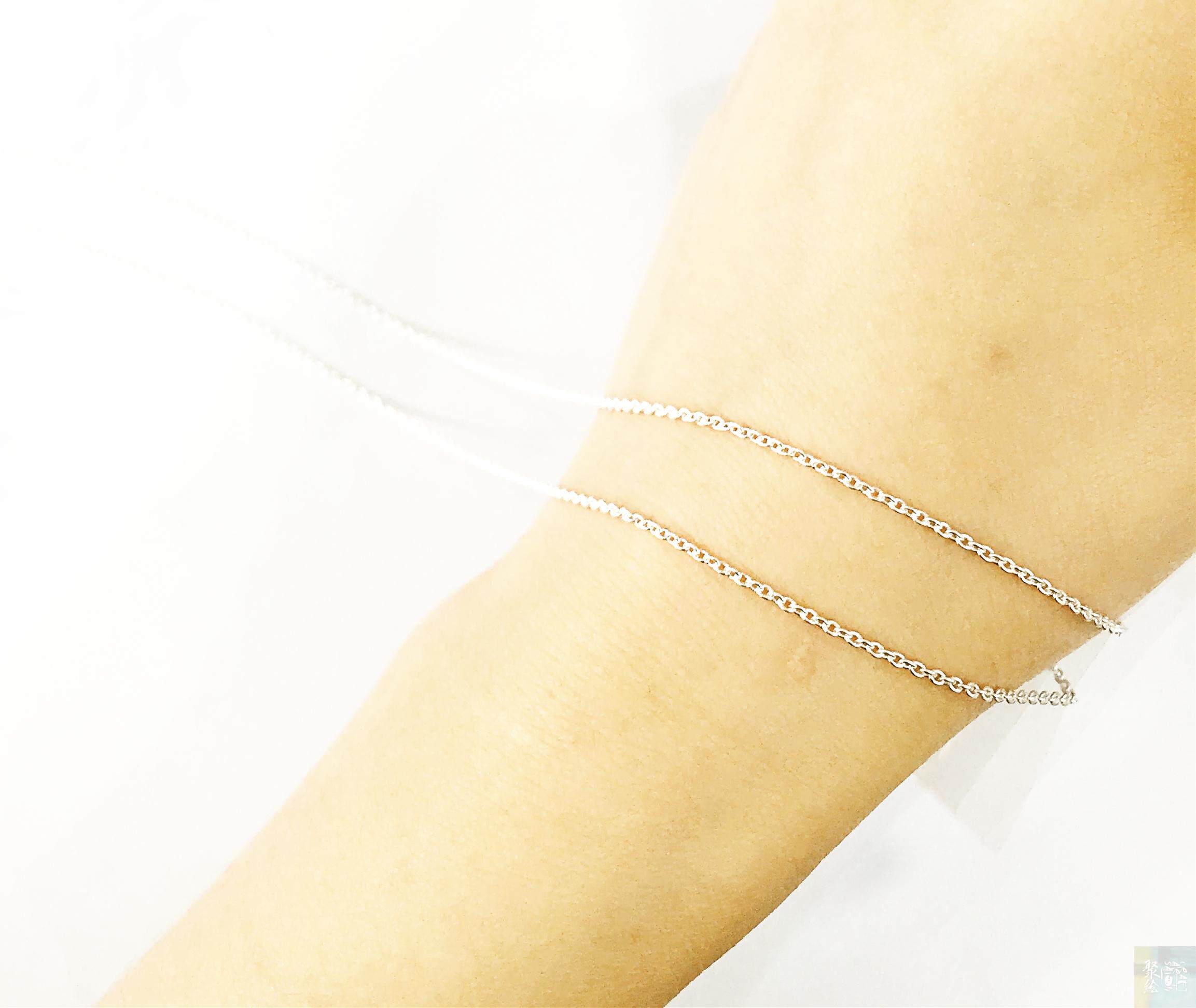 日本进口相田925银链子50cm手链锁骨链纯银diy数字链珍珠链延长链