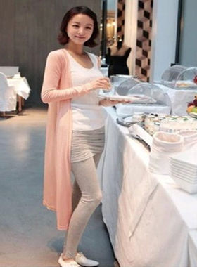 莫代尔薄款长袖外搭打底女开衫