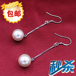 新款s925纯银珍珠流苏耳环长款贝珠耳坠日韩国时尚简约气质防过敏