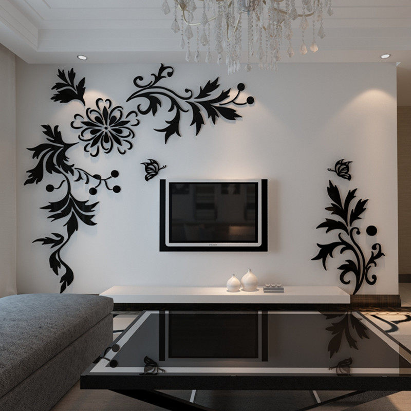 蝴蝶亚克力3D立体墙贴客厅电视背景墙壁贴纸卧室房间墙上贴画装饰|msdalam kategori Aksesori rumah, pelekat, Pelekat dinding - dari Buy2taobao.com untuk memberikan perkhidmatan ejen Taobao profesional membeli