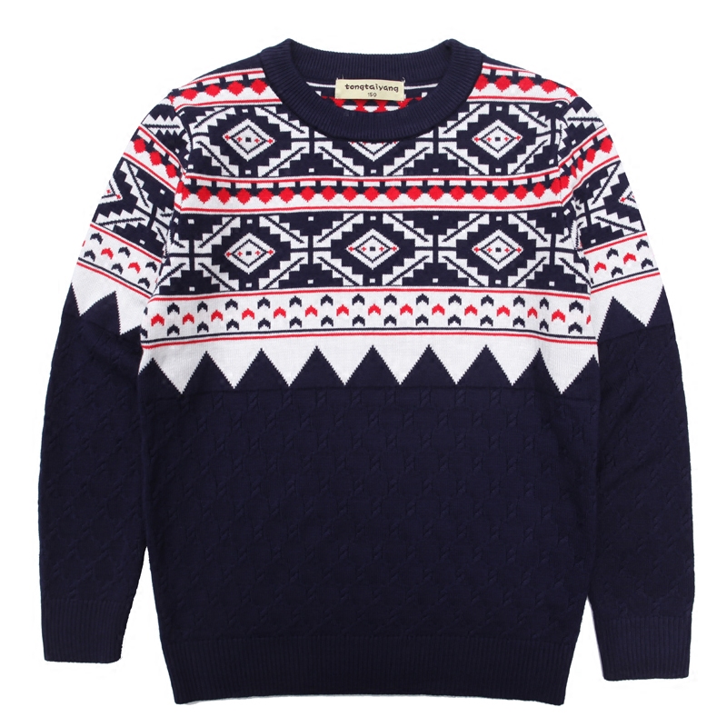 童装新款儿童毛衣男童 春秋冬拼色针织衫外套 宝宝圆领打底衫包邮