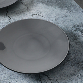 灰色釉下彩西餐餐具牛排盘 11寸平盘 五星级高档餐厅器皿盘子