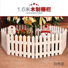 白色木质围栏片木栅栏木篱笆，室内装饰实木田园，护栏围栏圣诞节摆件