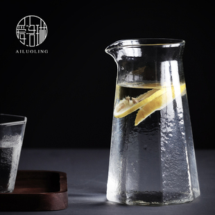 家用锤纹玻璃冷水壶套装 爱洛琳 带杯简约果汁壶耐高温扎壶醒酒壶