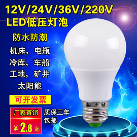 12v24v36v伏led低压灯泡ac交直流防水e27螺口冷库机床电瓶节能灯