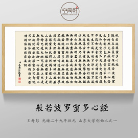 心经书法字画楷书挂画装饰画宣纸画芯客厅横幅装裱框名家王寿彭