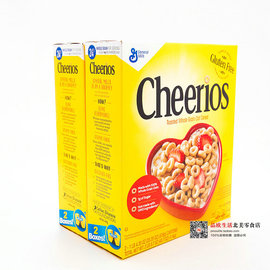 双盒美国进口通用磨坊Cheerios原味高铁全谷物燕麦圈1KG零食