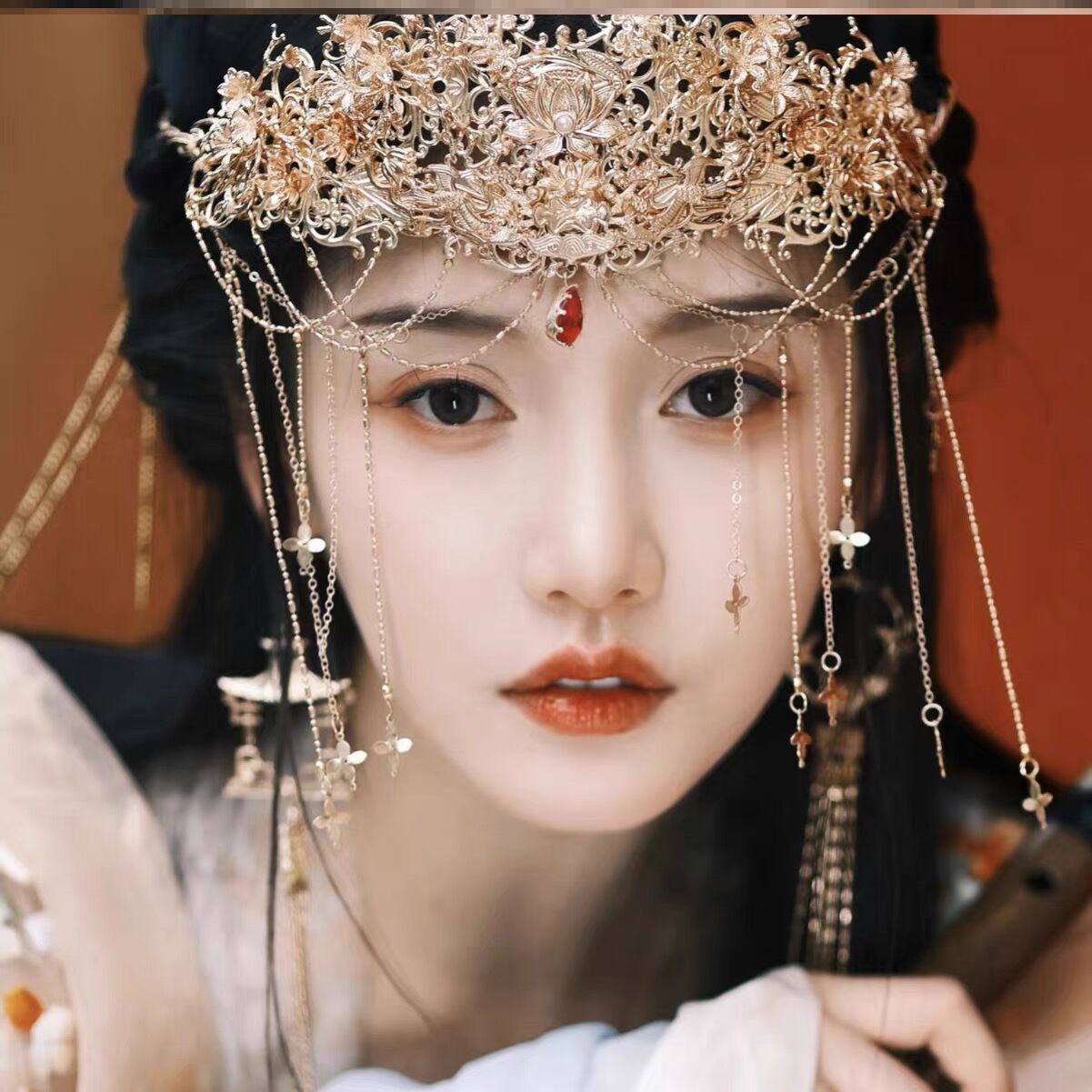 自制diy中式凤冠霞帔婚嫁汉服婚服头饰古代凤冠!材料明制手工嫁衣