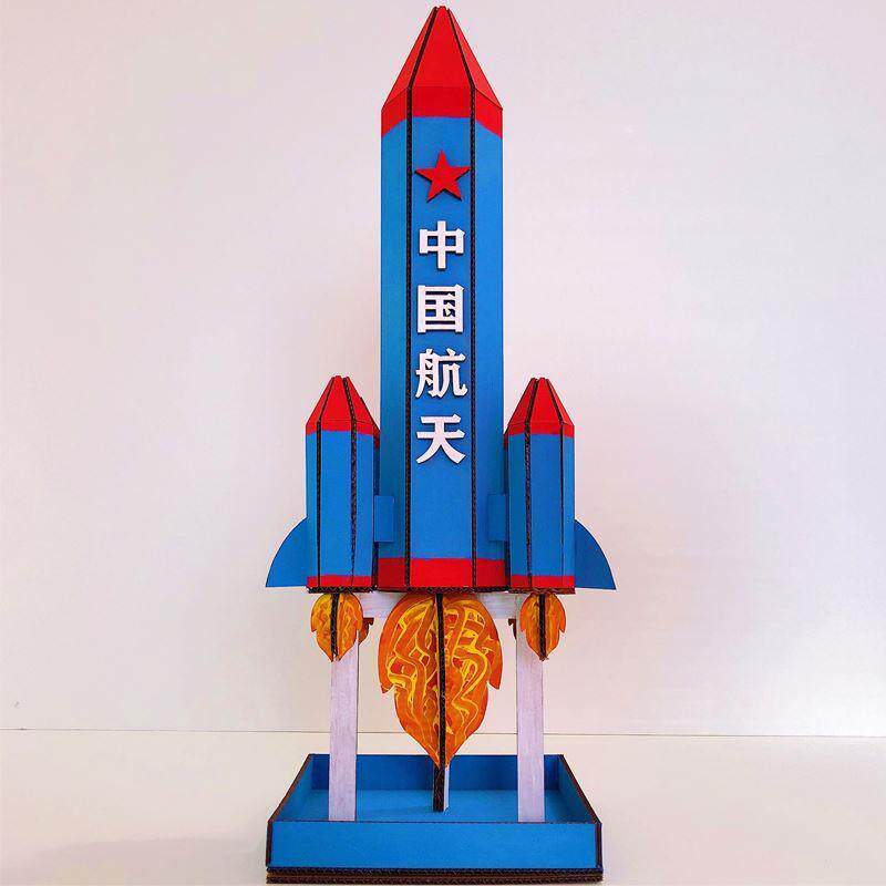 环保模型手工航天diy@纸箱材料制作废物利用空间站宇宙飞船太空站