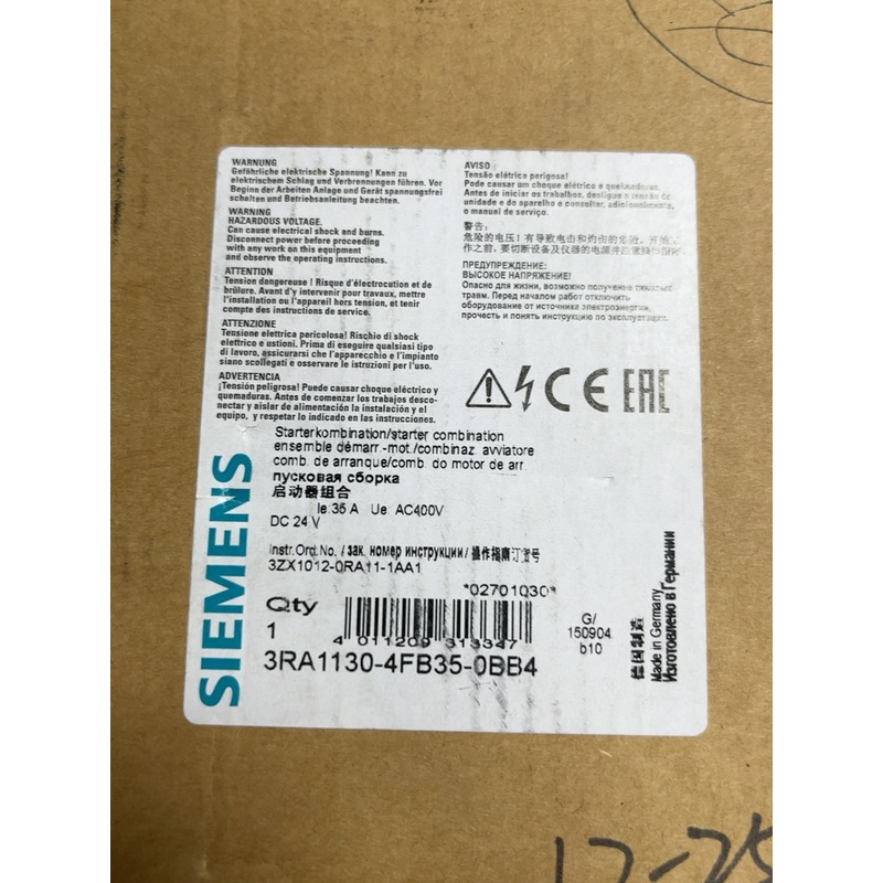 议价启动器组合3RA1130-4FB35-0BB4