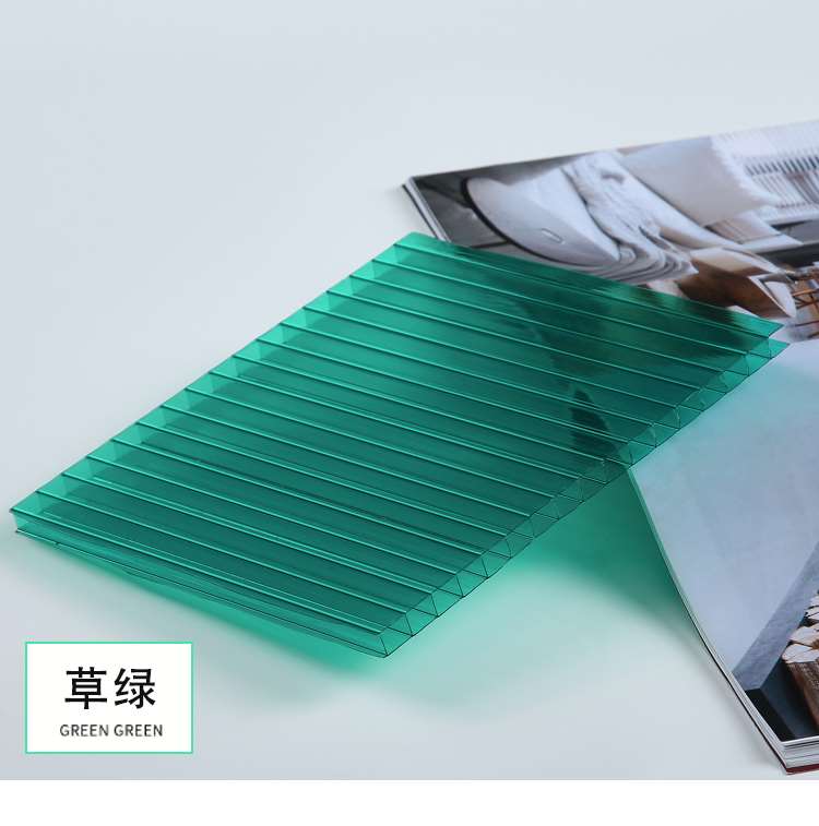 新品光板透明瓦雨棚车棚户外凉亭隔热采光中空四层蜂V窝温室pc耐