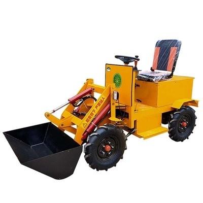 急速发货养殖场垃圾推土机建筑工程装卸小型k电动装载机四驱电动