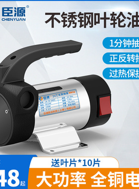 臣源正反转电动油泵1m2V24V220V直流加油泵手动抽油自吸油泵柴油