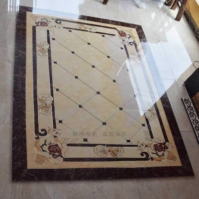 地板砖客厅瓷砖拼花欧式r餐厅地毯砖拼图抛晶过道玄关防滑地砖拼