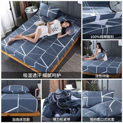 床笠款单c件床罩式三件套包床垫的床单防滑固定床套夏季