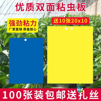 新品粘诱板0用大号苍蝇贴1农0张粘I条O蝇虫板家用果园通用