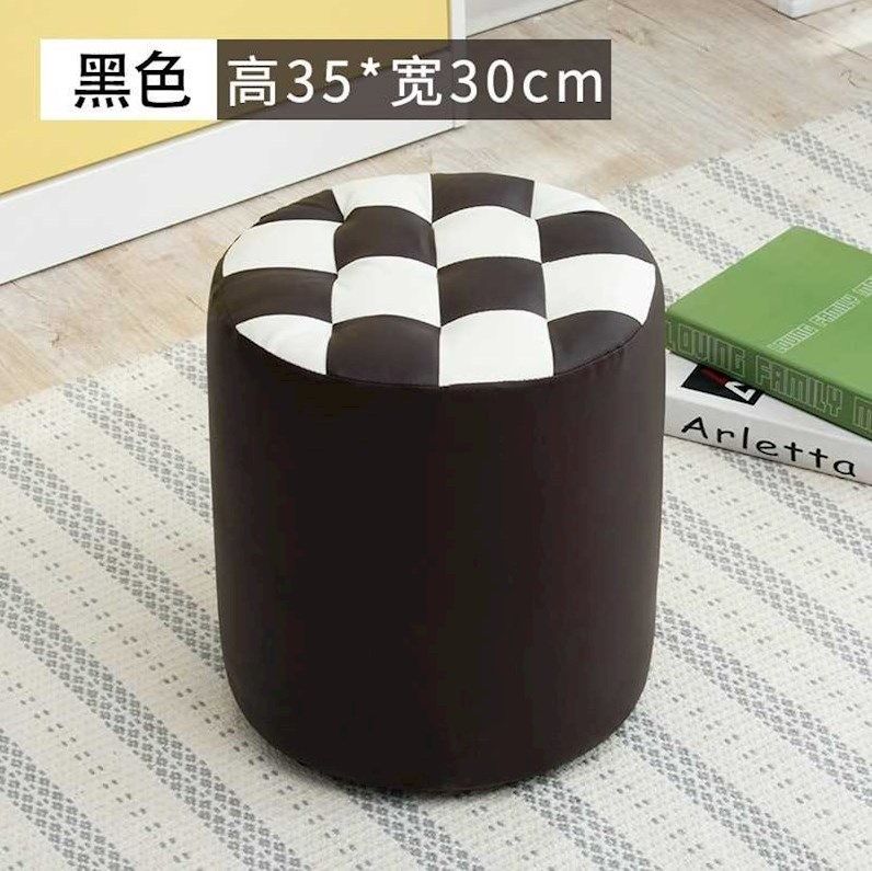 圆柱形圆形小沙发家用蹲蹬坐墩椅子欧式M皮墩可爱小皮凳子圆凳