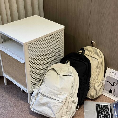 日系简约百搭双肩包女新款大容量书包大学生16寸电脑背包旅行包包