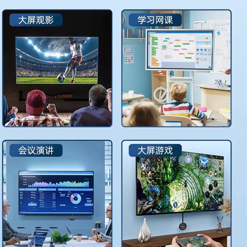 无线同屏器5G双频无延迟手机连电视无线投屏器4K超高清画质显示器