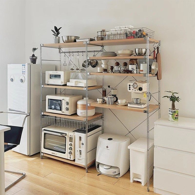 日式置物架卧室客厅书架厨房微波炉收纳落地多层阳台收纳架储物架,商业/办公家具,置物架/陈列架/储物架/展示架,淘宝优惠券,粉丝福利购,淘宝优惠卷