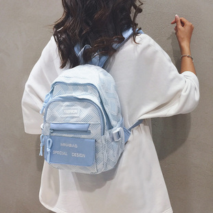 简约小双肩包女2023新款大学生书包女生休闲旅行妈咪逛街轻便背包