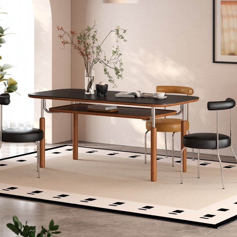 木小咖侘寂风实木餐桌现代简约家用白蜡木中古哑光全托岩板餐桌椅,住宅家具,岩板餐桌,淘宝优惠券,粉丝福利购,淘宝优惠卷