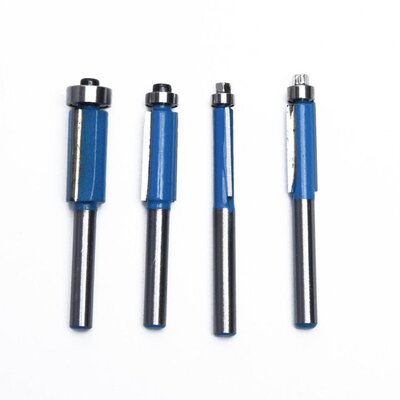 现货4Pcs/set 1/4 Shanqk Flush Trim Router Bit Wood Edge Cutt
