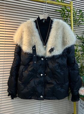 减龄慵懒感短款面包服大码女装200斤胖MM加厚保暖女士棉服外套潮