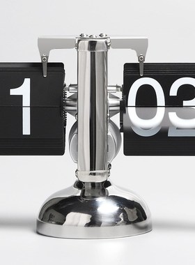 妙刻复古小天平自动翻页钟表欧式客厅桌面座钟工艺品单脚时钟