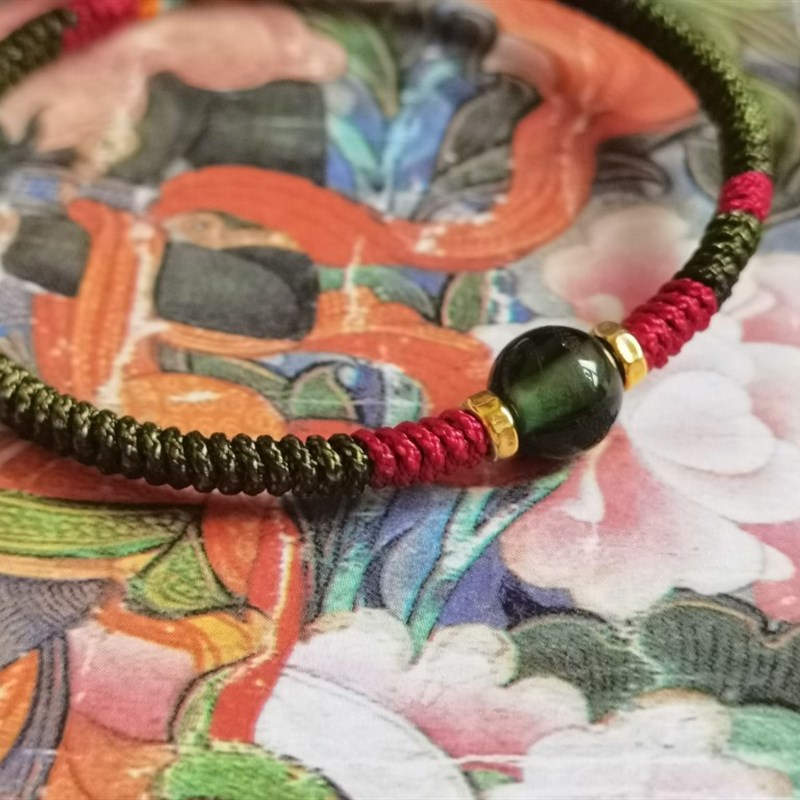 带有绿度母咒语的绳结 稳稳的安全感