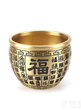 铜缸百福铜缸祥云缸福禄寿v喜缸元宝缸龙纹日常摆饰装饰摆件家用