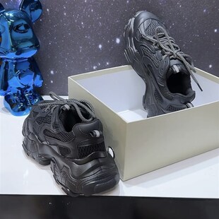 夏季透气薄款网面男鞋2023男款休闲运动增高老爹鞋网红爆款男鞋子