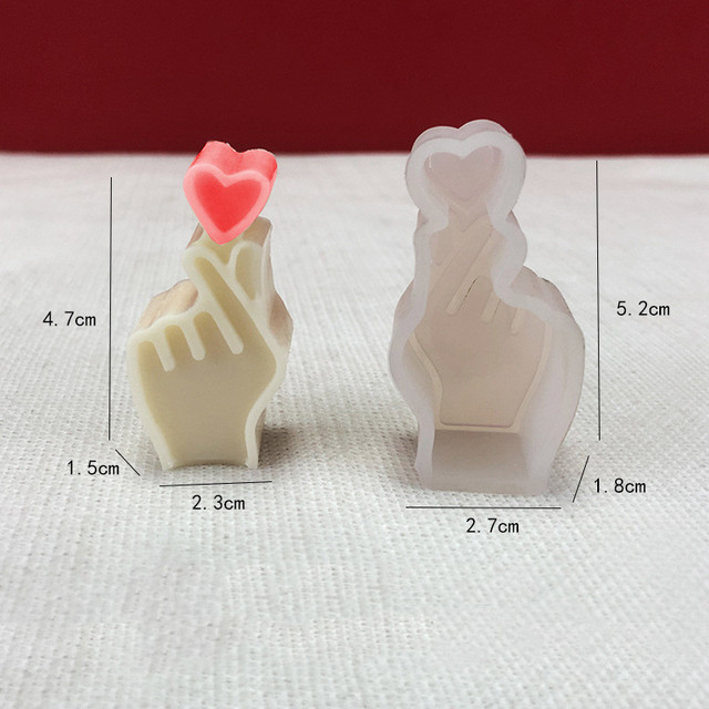 速发New 3D Gesture Love Candle Silicone Mould Handmade Scent