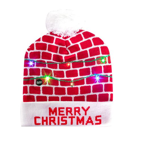 2022 New Year LED Knitted Christmas Hat Beanie Light Up Illu