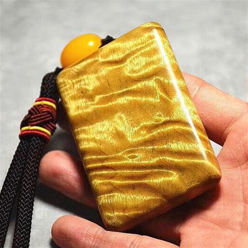 金丝楠木拆房老料无事牌水波龙胆纹I阴沉原料吊坠雕刻车挂首饰