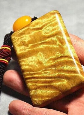 金丝楠木拆房老料无事牌水波龙胆纹I阴沉原料吊坠雕刻车挂首饰