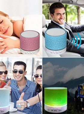Mini LED Portable Speakers Wireless Speaker With TF Mic Blue