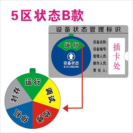 鸣固亚克力设备状态牌机器v设备状态标识牌旋转设备管理指示牌