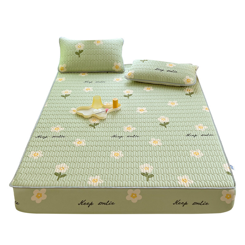 直销新品夏季冰丝乳l胶凉席床笠单件床罩席梦思床垫保护罩2023年