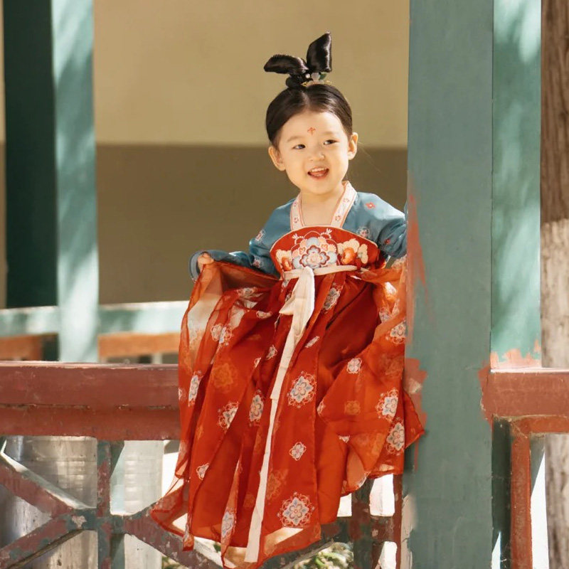 热销女童汉服春季中国风超仙古装儿童古风连衣裙子小女孩唐装襦裙