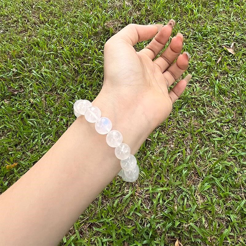 几右.天然冰种蓝月光奶油体手串节日礼物水晶手链送女朋友送闺蜜