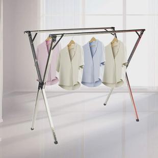 落地式晾衣架不锈钢X型户外折叠晒衣架室内伸缩置地挂衣晾晒架