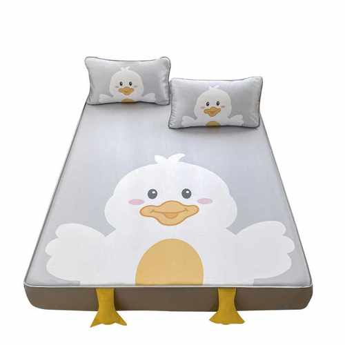 卡通凉席冰丝席床笠款三件套夏季单人儿童婴儿可用空调软席可水洗