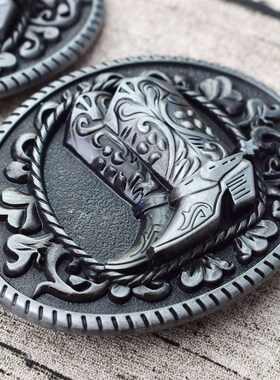 1pc Cowboy Boots Belt Buckle Metal Western Country  Oval Hor