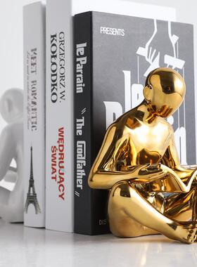 北欧创意人物书靠简约客厅摆设样板房现代摆件档玄V关电视柜品书