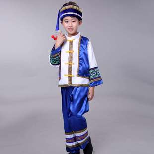 傣族儿童服装男童少数民族舞蹈服云南佤族葫芦丝小男孩表演出服装